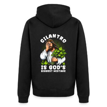 La coriandre anti-coriandre est la plus grande erreur de Dieu - Veste à capuche bio Premium Unisexe - noir - Dos - Nico (187cm)