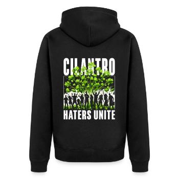 Coriander Coriander Hater Cilantro Haters Unite - Unisex Premium Organic Zip Hoodie - black - Back - Nico (187cm)