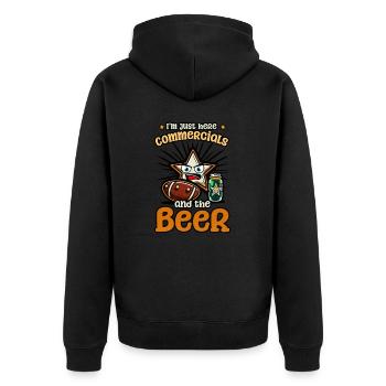 Amateur de football ici pour les commerces et la bière - Veste à capuche bio Premium Unisexe - noir - Dos - Nico (187cm)