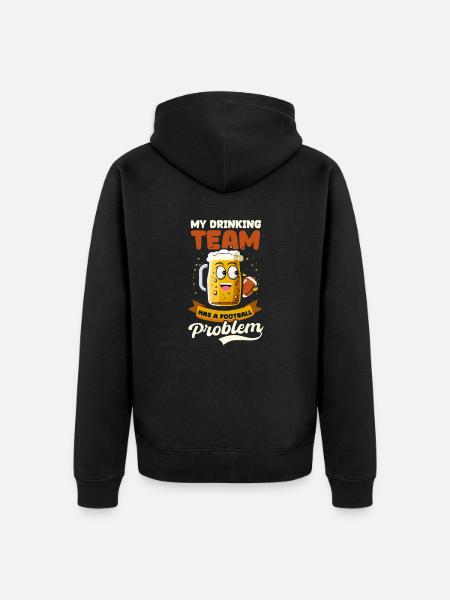 Fußballliebhaber Mein Team Fußballproblem - Unisex Premium Bio Zip Hoodie - Schwarz
