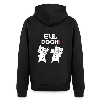 Eul Doch - Unisex Premium Bio Zip Hoodie - Schwarz - Hinten - Nico (187cm)