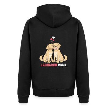 Beste Labrador Mama - Unisex Premium Bio Zip Hoodie - Schwarz - Hinten - Nico (187cm)