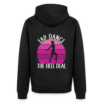 Stepptanz Stepptänzer - Unisex Premium Bio Zip Hoodie - Schwarz - Hinten - Nico (187cm)