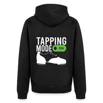 Stepptanz Stepptänzer - Unisex Premium Bio Zip Hoodie - Schwarz - Hinten - Nico (187cm)