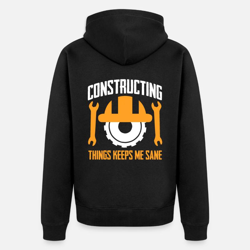 Construction Worker - Unisex Premium Bio Zip Hoodie - Schwarz