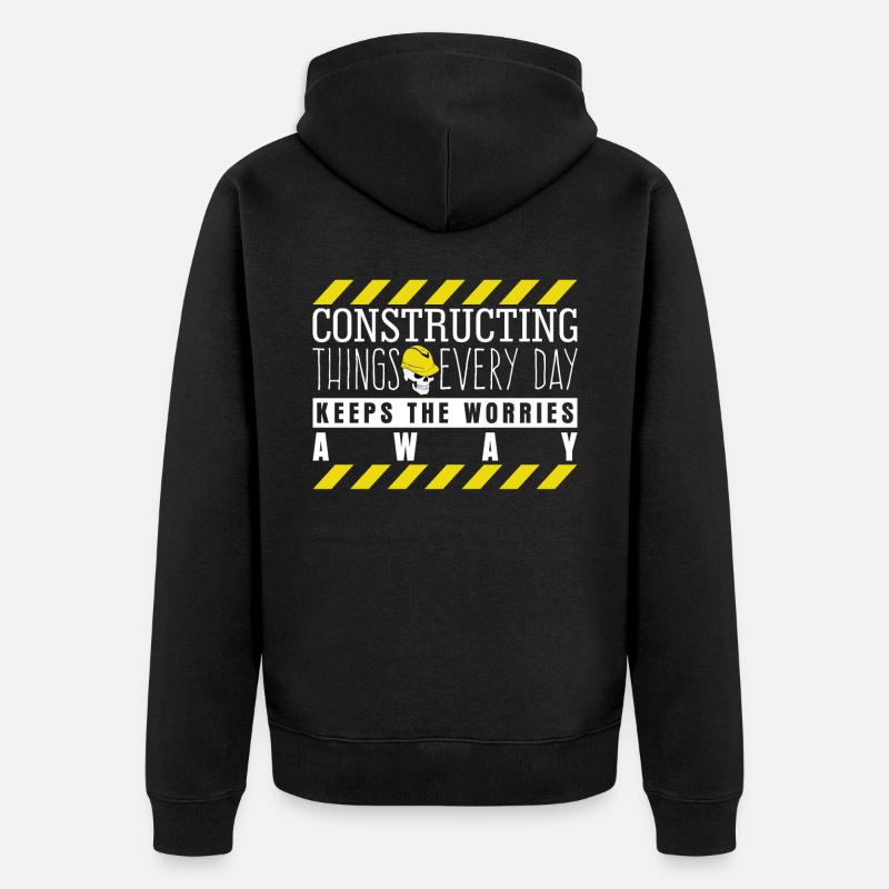 Construction Manager - Unisex Premium Bio Zip Hoodie - Schwarz