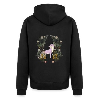 Renard Animal Sauvage Vintage Rétro Années 80 Animaux de la Forêt - Veste à capuche bio Premium Unisexe - noir - Dos - Nico (187cm)