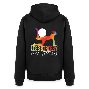Pilates Instructeur Professeur Jeu de mots - Veste à capuche bio Premium Unisexe - noir - Dos - Nico (187cm)