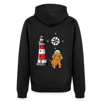 phoque maritime marin chien marin phare - Veste à capuche bio Premium Unisexe - noir - Dos - Nico (187cm)