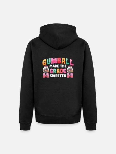 Funny chewing gum machine - Unisex Premium Organic Zip Hoodie - black