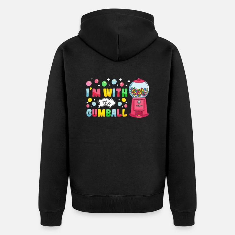 Machine à chewing-gum drôle - Veste à capuche bio Premium Unisexe - noir