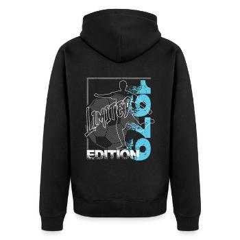 Limited Edition 1979 Limited Edition Football - Unisex Premium Organic Zip Hoodie - black - Back - Nico (187cm)
