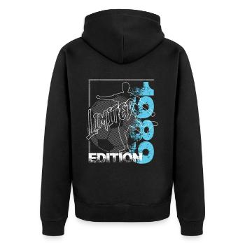 Limited Edition 1989 Limited Edition Football - Unisex Premium Organic Zip Hoodie - black - Back - Nico (187cm)