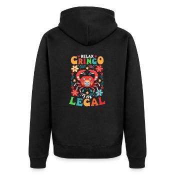 Mexico Lover Relax Gringo I'm Legal - Unisex Premium Organic Zip Hoodie - black - Back - Nico (187cm)