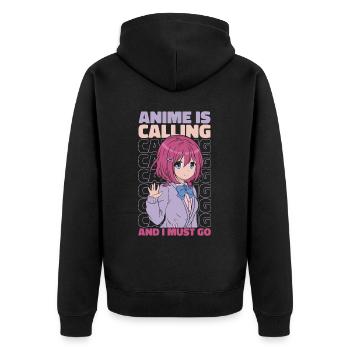 Anime Manga Anime Fille - Veste à capuche bio Premium Unisexe - noir - Dos - Nico (187cm)