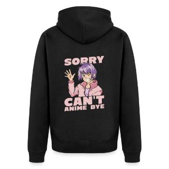 Anime Manga Anime Fille - Veste à capuche bio Premium Unisexe - noir - Dos - Nico (187cm)