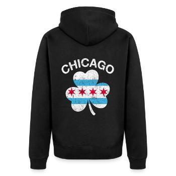 Trèfle de Chicago - Veste à capuche bio Premium Unisexe - noir - Dos - Nico (187cm)