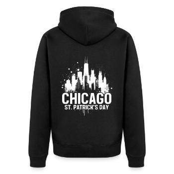 Fête de la Saint-Patrick à Chicago - Veste à capuche bio Premium Unisexe - noir - Dos - Nico (187cm)