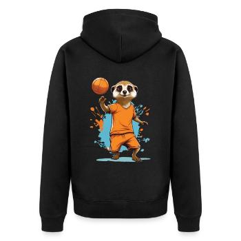 Style streetwear de joueur de handball suricate - Veste à capuche bio Premium Unisexe - noir - Dos - Nico (187cm)