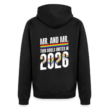 M. et M. 2026 Mariage de la Gay Pride Mariage gay - Veste à capuche bio Premium Unisexe - noir - Dos - Nico (187cm)