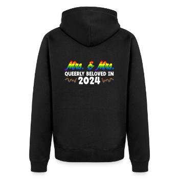 Mme et Mme 2024 Mariage de la Gay Pride Mariage gay - Veste à capuche bio Premium Unisexe - noir - Dos - Nico (187cm)