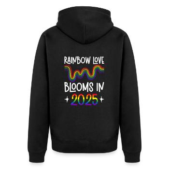 Gay Pride 2025 Hochzeit Homo-Ehe - Unisex Premium Bio Zip Hoodie - Schwarz - Hinten - Nico (187cm)