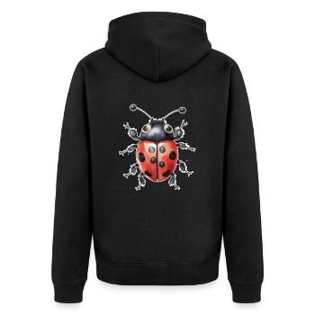 Ladybug Cute Insect Kids - Unisex Premium Organic Zip Hoodie - black - Back - Nico (187cm)