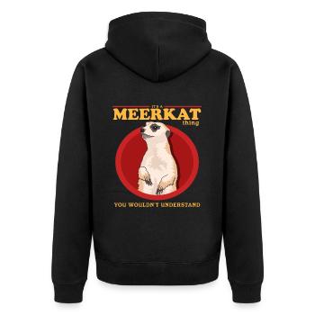 Suricate drôle suricate cadeau - Veste à capuche bio Premium Unisexe - noir - Dos - Nico (187cm)