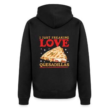 Quesadilla Tortilla Quesadillas Gift - Unisex Premium Organic Zip Hoodie - black - Back - Nico (187cm)