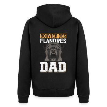 Bouvier des Flandres Dad Vlaamse Koehond cadeau - Veste à capuche bio Premium Unisexe - noir - Dos - Nico (187cm)