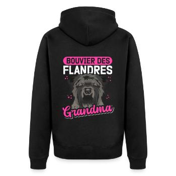 Bouvier des Flandres Grandma Vlaamse Koehond Cadeau - Veste à capuche bio Premium Unisexe - noir - Dos - Nico (187cm)