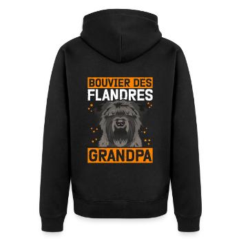Bouvier des Flandres Grandpa Vlaamse Koehond cadeau - Veste à capuche bio Premium Unisexe - noir - Dos - Nico (187cm)
