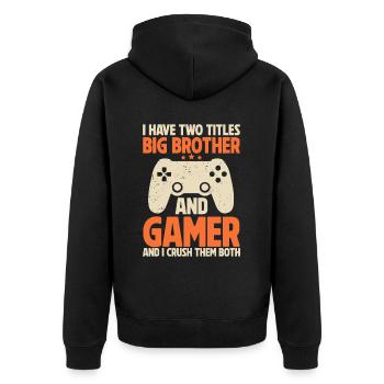 Big Brother Video Gamer New Brother Gaming - Veste à capuche bio Premium Unisexe - noir - Dos - Nico (187cm)