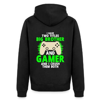 Big Brother Video Gamer New Brother Gaming - Veste à capuche bio Premium Unisexe - noir - Dos - Nico (187cm)