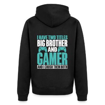 Big Brother Video Gamer New Brother Gaming - Veste à capuche bio Premium Unisexe - noir - Dos - Nico (187cm)
