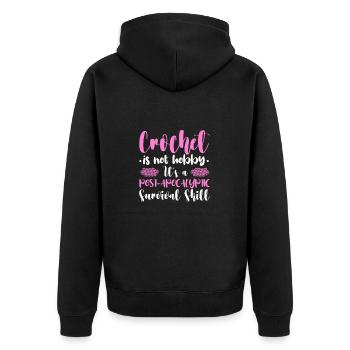 Crochet Knitting Sewing Seamstress Gift - Unisex Premium Organic Zip Hoodie - black - Back - Nico (187cm)