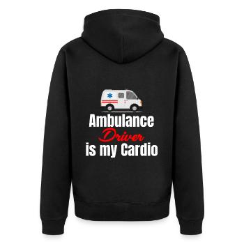 Krankenwagenfahren Ist Mein Freiwilliger - Unisex Premium Bio Zip Hoodie - Schwarz - Hinten - Nico (187cm)