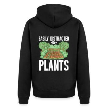 Gartenbau LandschaftsbauGarten Gärtner - Unisex Premium Bio Zip Hoodie - Schwarz - Hinten - Nico (187cm)