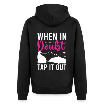 Stepptanz Stepptänzer - Unisex Premium Bio Zip Hoodie - Schwarz - Hinten - Nico (187cm)