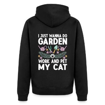 Gartenbau LandschaftsbauGarten Gärtner - Unisex Premium Bio Zip Hoodie - Schwarz - Hinten - Nico (187cm)