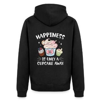 Cupcake Muffin Baking Gift - Unisex Premium Organic Zip Hoodie - black - Back - Nico (187cm)