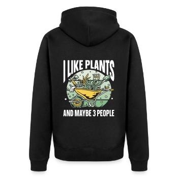 Gartenbau LandschaftsbauGarten Gärtner - Unisex Premium Bio Zip Hoodie - Schwarz - Hinten - Nico (187cm)