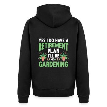 Gartenbau LandschaftsbauGarten Gärtner - Unisex Premium Bio Zip Hoodie - Schwarz - Hinten - Nico (187cm)