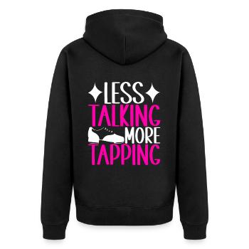 Stepptanz Stepptänzer - Unisex Premium Bio Zip Hoodie - Schwarz - Hinten - Nico (187cm)