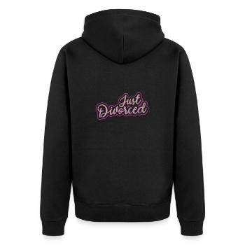 Scheidung - Unisex Premium Bio Zip Hoodie - Schwarz - Hinten - Nico (187cm)
