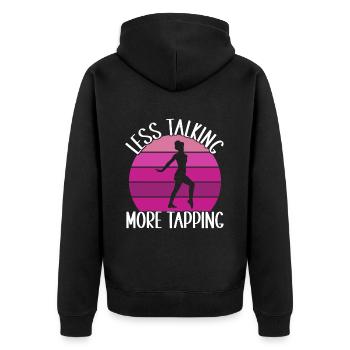 Stepptanz Stepptänzer - Unisex Premium Bio Zip Hoodie - Schwarz - Hinten - Nico (187cm)