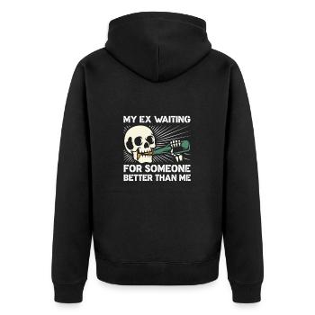 Scheidung Trennung Ende Beziehung Geschenk - Unisex Premium Bio Zip Hoodie - Schwarz - Hinten - Nico (187cm)