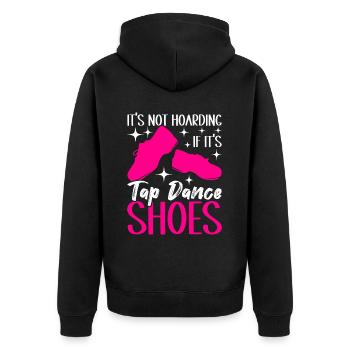 Stepptanz Stepptänzer - Unisex Premium Bio Zip Hoodie - Schwarz - Hinten - Nico (187cm)