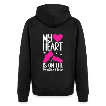 Stepptanz Stepptänzer - Unisex Premium Bio Zip Hoodie - Schwarz - Hinten - Nico (187cm)