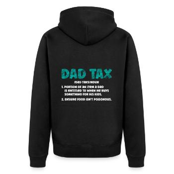 Papa Steuer Lustig Papa Steuer Definition Vatertag - Unisex Premium Bio Zip Hoodie - Schwarz - Hinten - Nico (187cm)